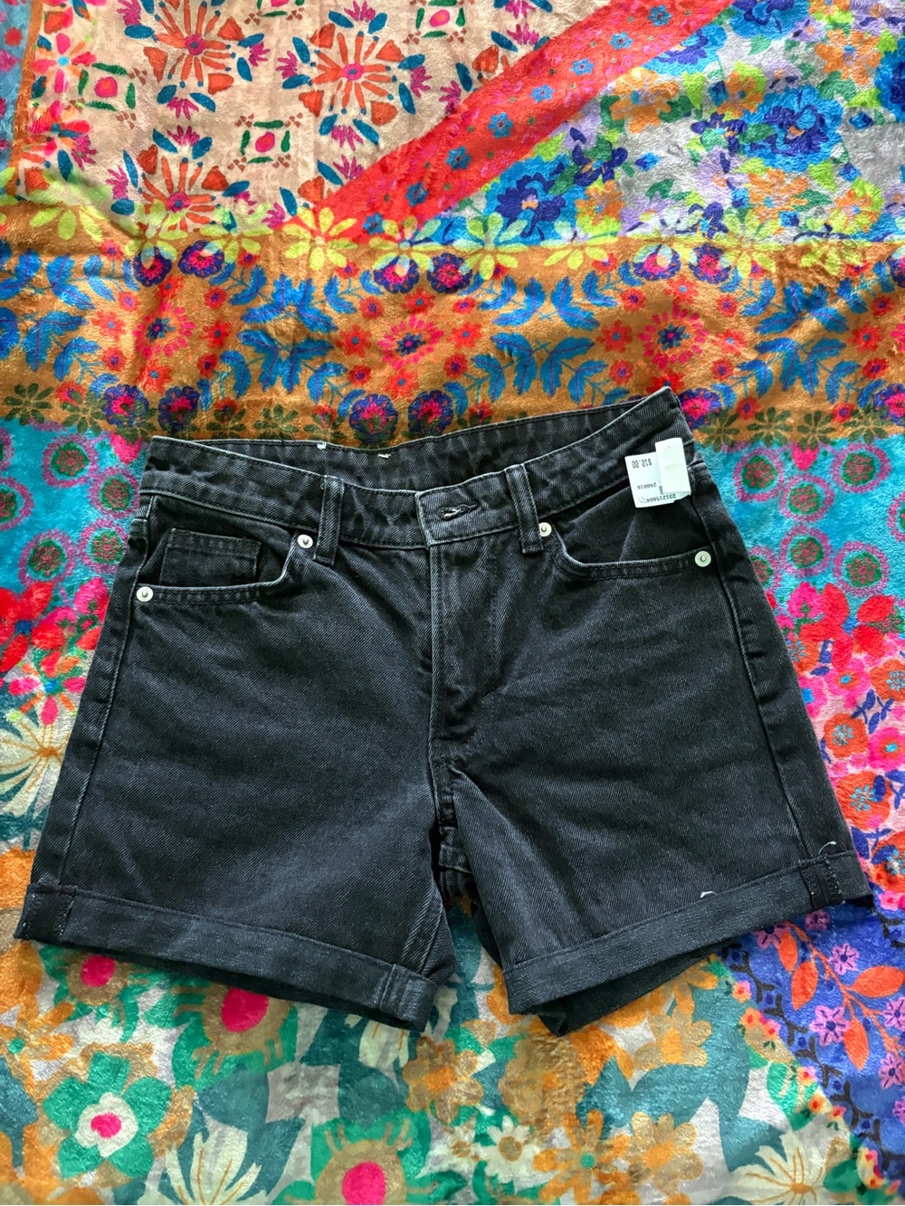 H&M Charcoal Black Denim Shorts